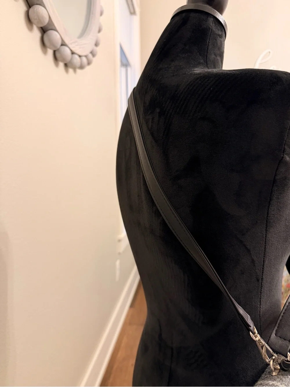 Wool Plaid Messenger Bag with Black Leather Trim